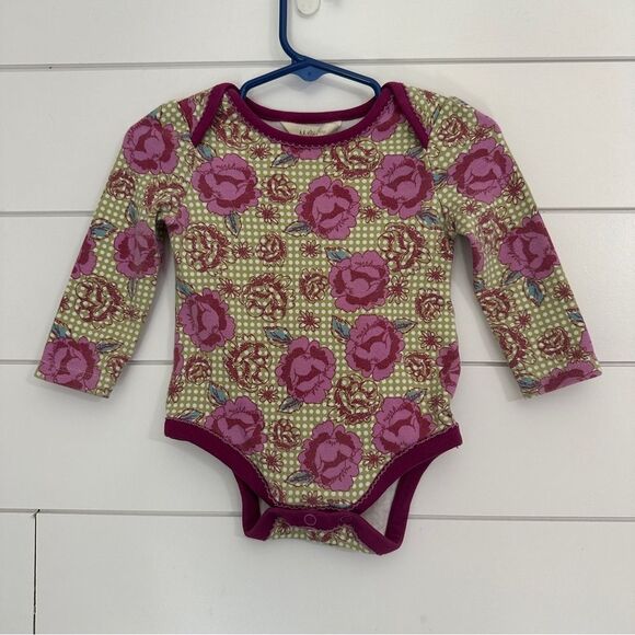 Matilda Jane 6-12m Long Sleeve  Bodysuit Rose Floral Months One Piece Fall - Picture 1 of 3